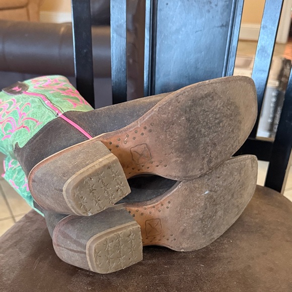 Twisted x Women's Green and Pink Western cowboy 8.5 Boots - Picture 11 of 11